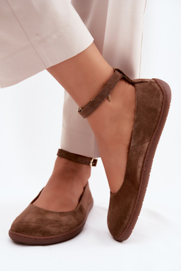 Suède barefoot ballerina's Zazoo 020, bruine kleur 2