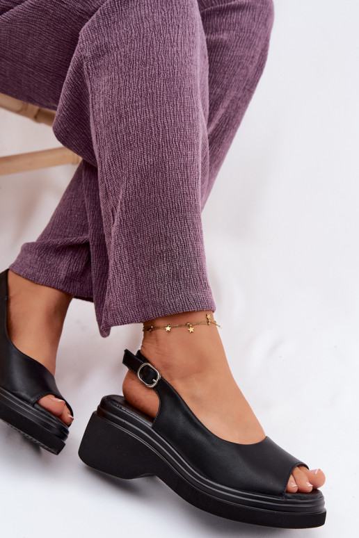 Peau Sandales à plateforme Vinceza 66936 couleur noire