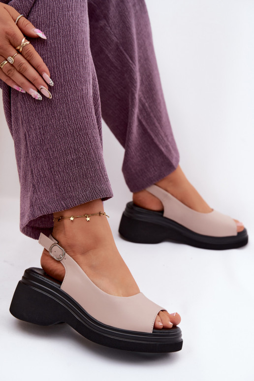 Peau Sandales à plateforme Vinceza 66936 beige