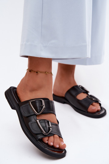 Leren pantoffels Dames met gespen Vinceza 62304 zInart