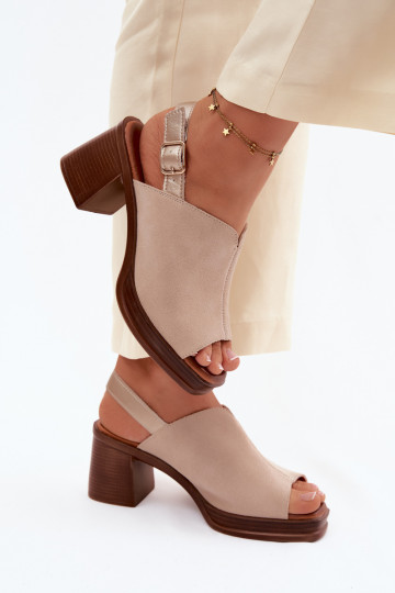 Leder elegante High Heels Vinceza 39995, sandfarben