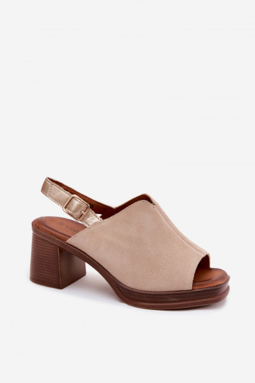 Leder elegante High Heels Vinceza 39995, sandfarben 2