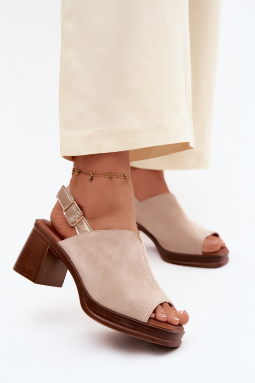 Escarpins élégants en cuir Vinceza 39995, couleur sable