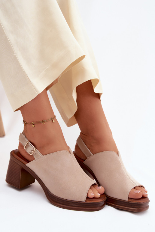 Escarpins élégants en cuir Vinceza 39995, couleur sable
