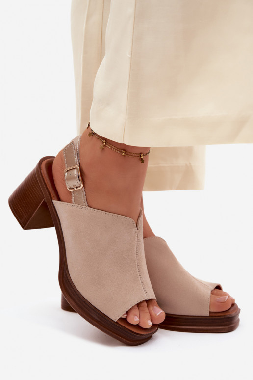 Escarpins élégants en cuir Vinceza 39995, couleur sable