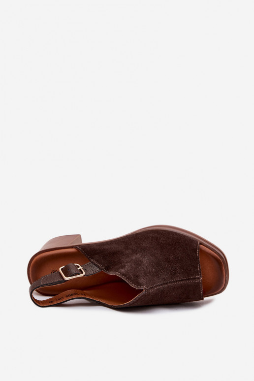 Dunkelbraune Leder elegante High Heels Vinceza 39995
