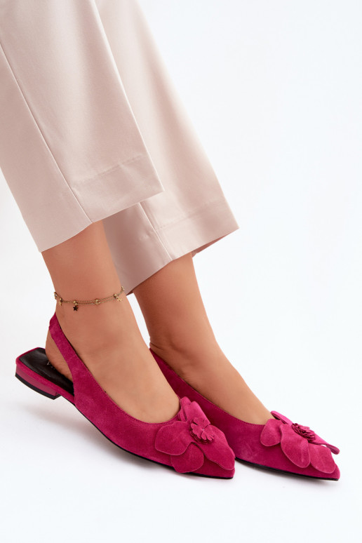 Rosa Leder-Platformsandalen mit breitem Absatz und Blume Vinceza 66951