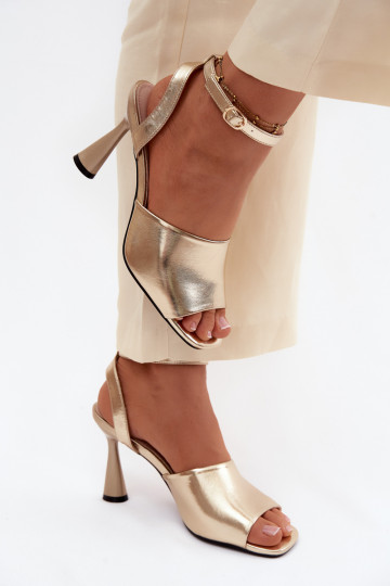 Gouden dames sandalen met hak Vinceza 62297