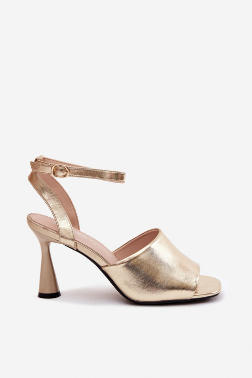 Gouden dames sandalen met hak Vinceza 62297