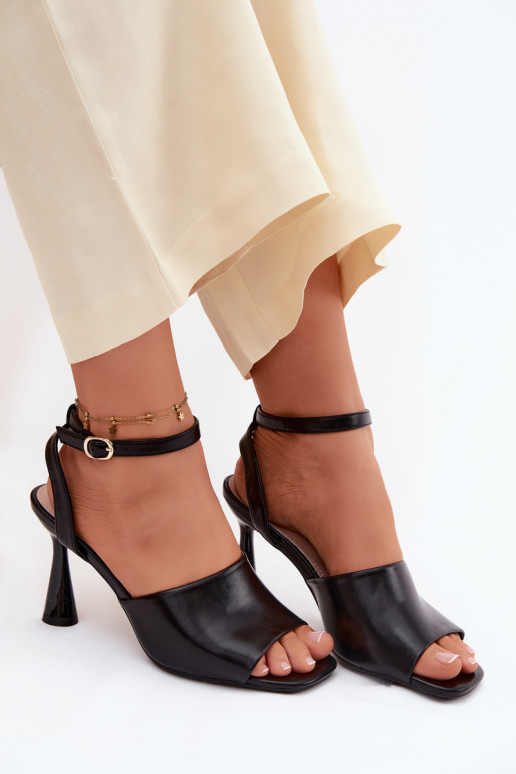 Sandales à talons noires pour femmes Vinceza 62297