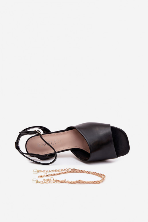Sandales à talons noires pour femmes Vinceza 62297