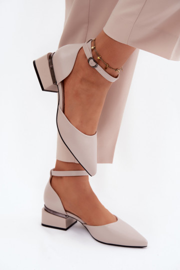 Schoenen Op Klok met riemen Vinceza 62278 beige