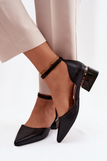 Chaussures noires à talons avec sangle Vinceza 62278 2