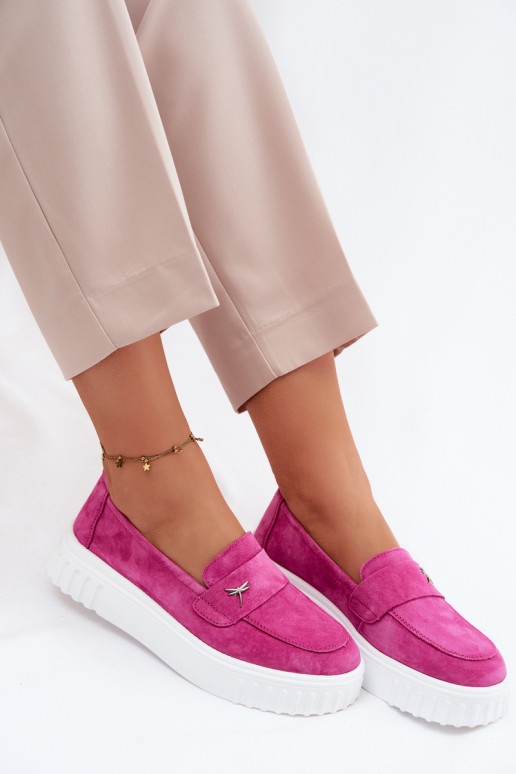 Chaussures à plateforme en simili daim pour femmes Vinceza 93218 en rose