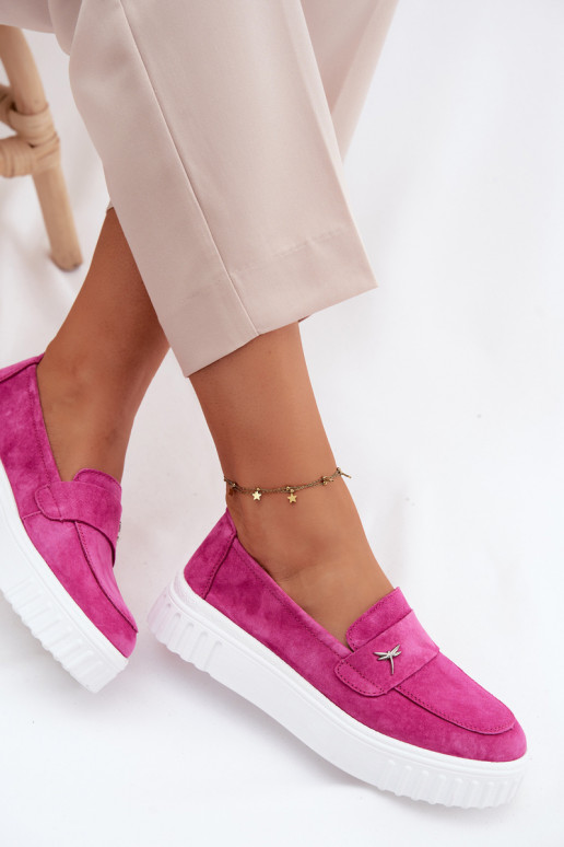 Chaussures à plateforme en simili daim pour femmes Vinceza 93218 en rose