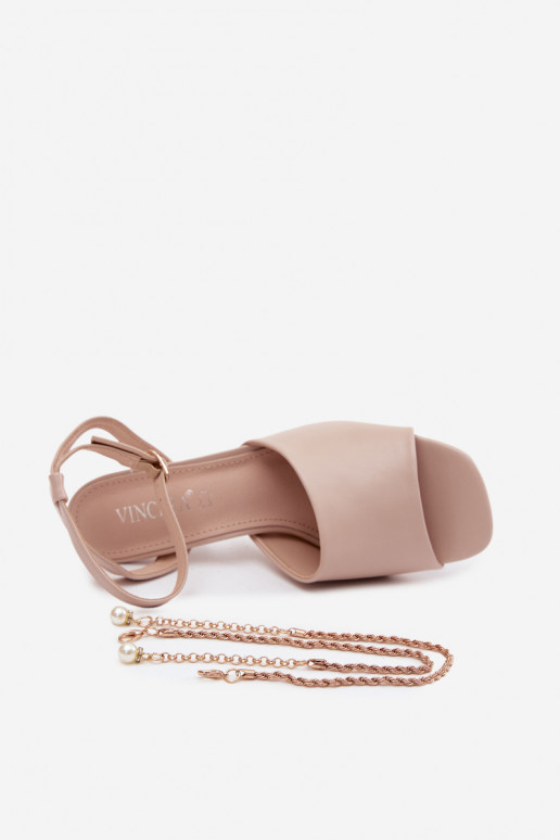 Sandales pour femmes avec des talons Vinceza 62297 beige