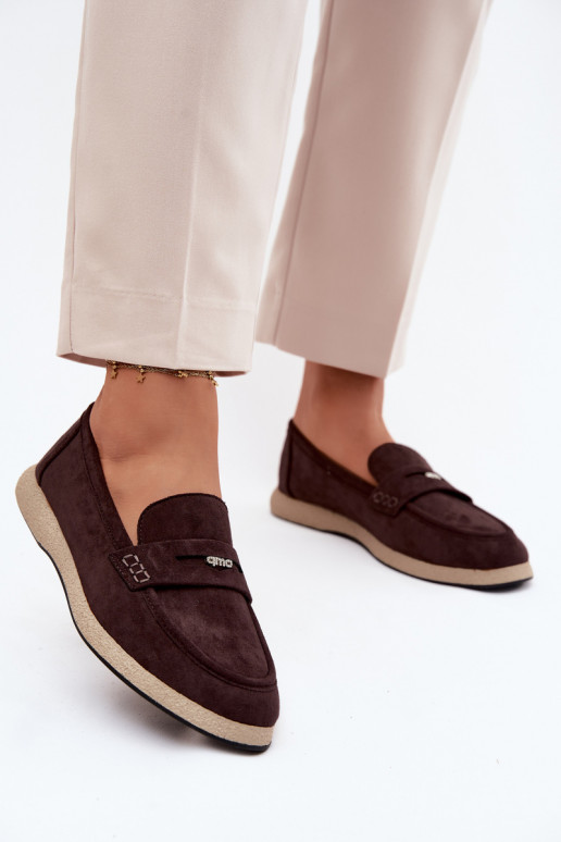 mocassins pour femmesImitacji en daimu Vinceza 62273 CzekoladoÀe