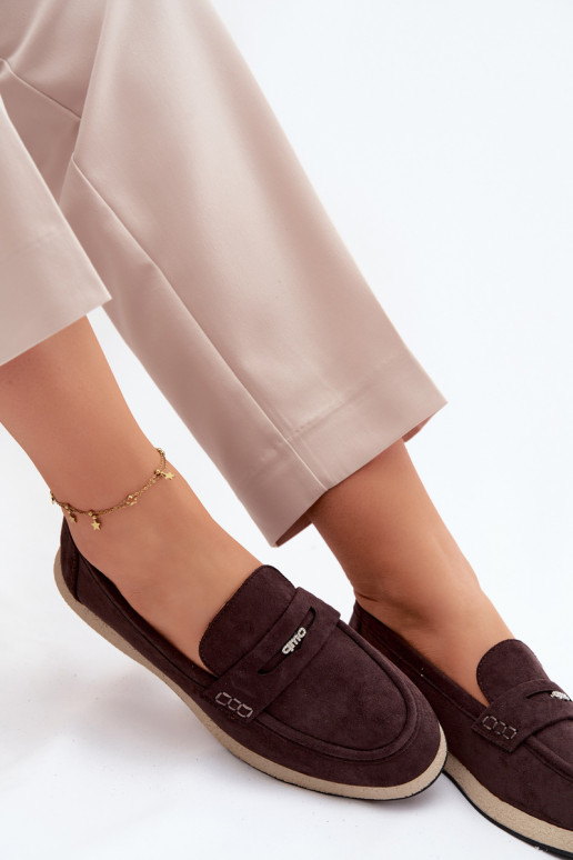 mocassins pour femmesImitacji en daimu Vinceza 62273 CzekoladoÀe