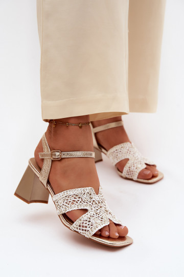 Damen-Sandalen mit hohen Absätzen Vinceza 20282 goldene Farbe 2