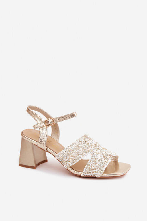 Damen-Sandalen mit hohen Absätzen Vinceza 20282 goldene Farbe