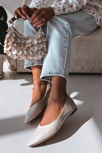 Ballerines en simili cuir couleur sable Nelisa
