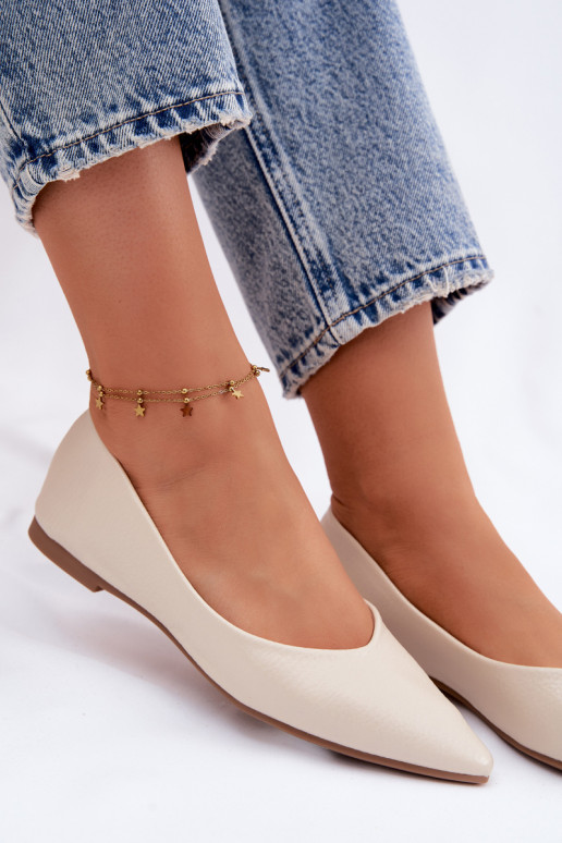 Ballerines en simili cuir couleur sable Nelisa