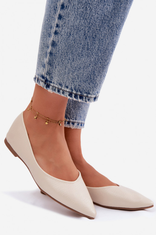 Ballerines en simili cuir couleur sable Nelisa