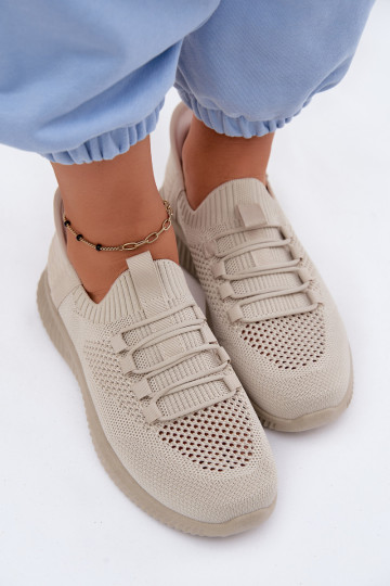 Zandkleurige instapsneakers Olive 2