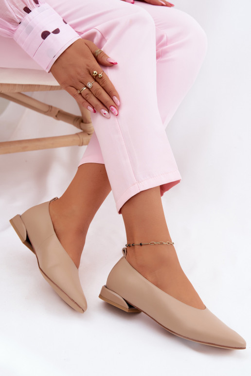 Ballerines avec des talons larges beige Hoshi