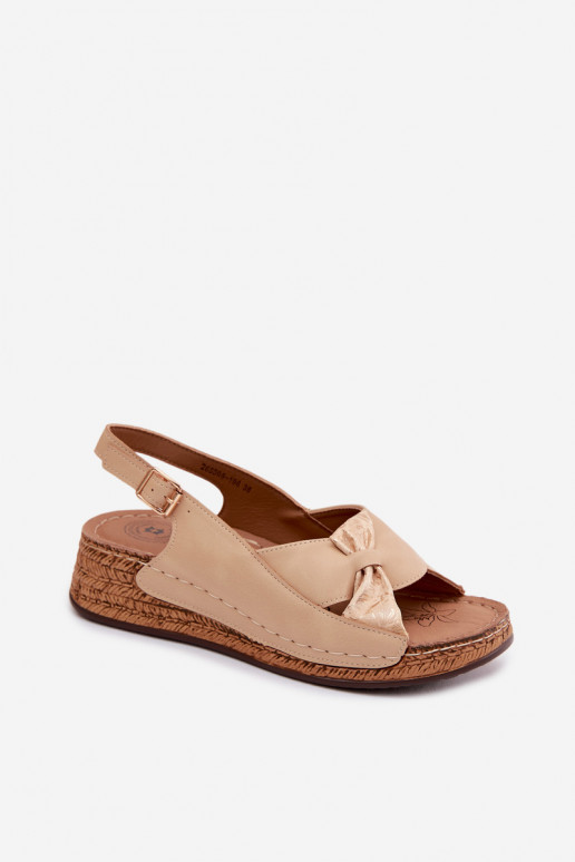 Comfortabele damessandalen met platform beige Iggy