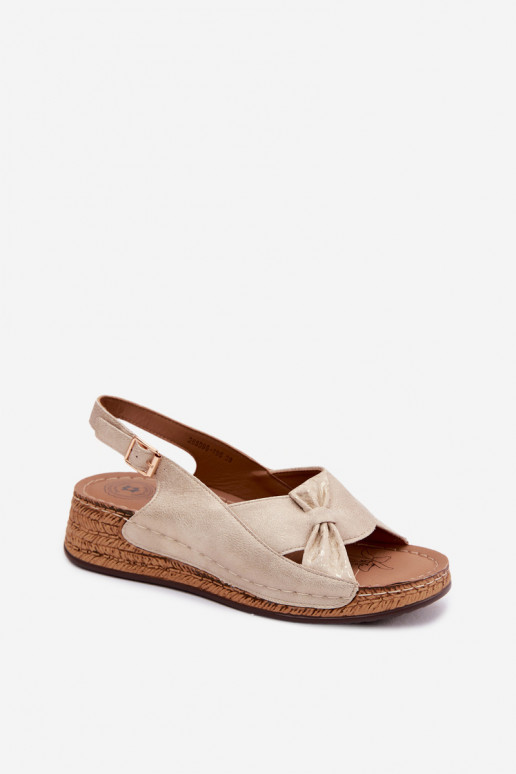 Comfortabele damessandalen met platform gouden kleur Iggy