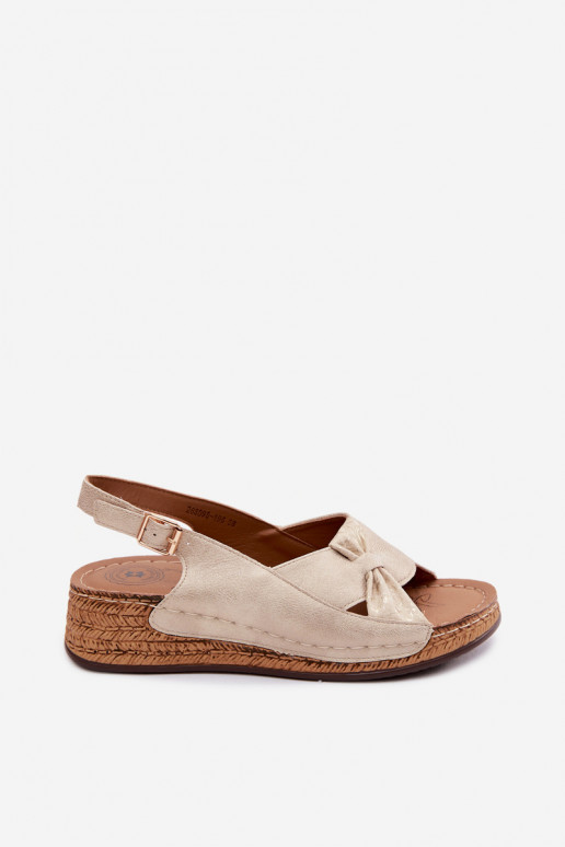 Comfortabele damessandalen met platform gouden kleur Iggy