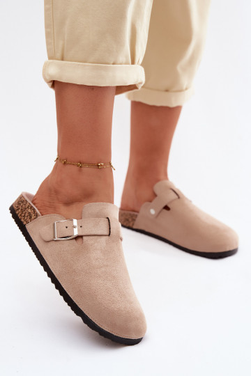 Hausschuhe Verstopfungen Feminin mit Schnallen Beige Lacey 2