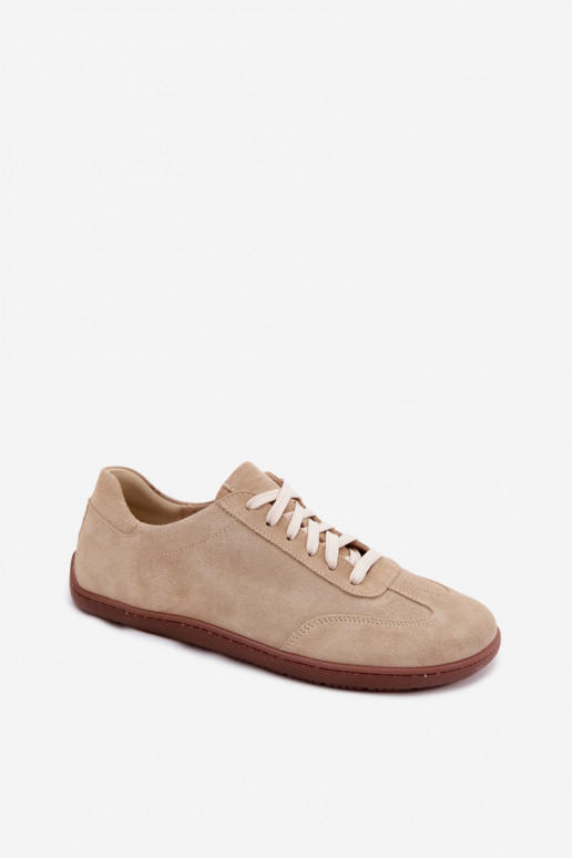 Leer van suède Vrijetijdsschoenen Barefoot Zazoo N1243 beige