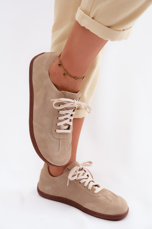 Chaussures décontractées en daim synthétique Barefoot Zazoo N1243 couleur sable