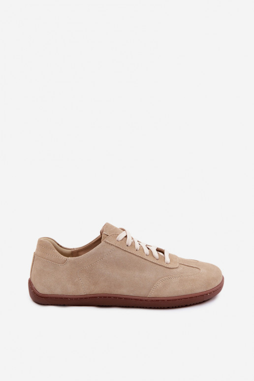 Faux-Suede Freizeitschuhe Barefoot Zazoo N1243 sandfarben