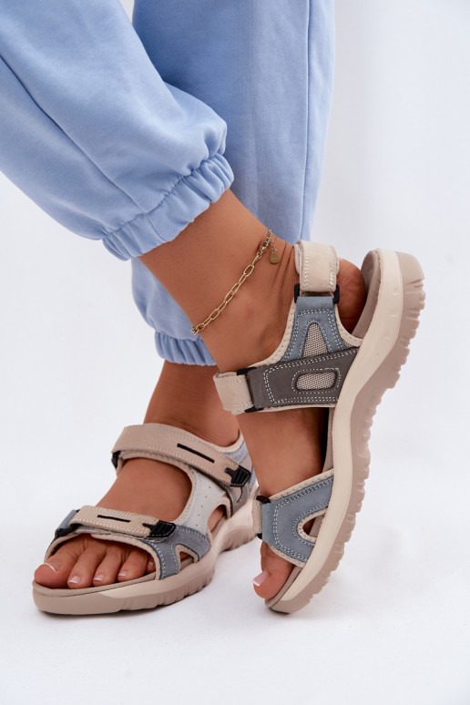Sandales sportives pour femmes McKeylor 95414 sable-bleu