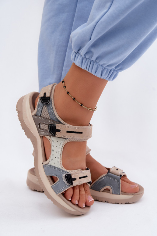 Damensandalen Feminin IN SportoZuym Stylu McKeylor 95414 Beige-blaue Farbe