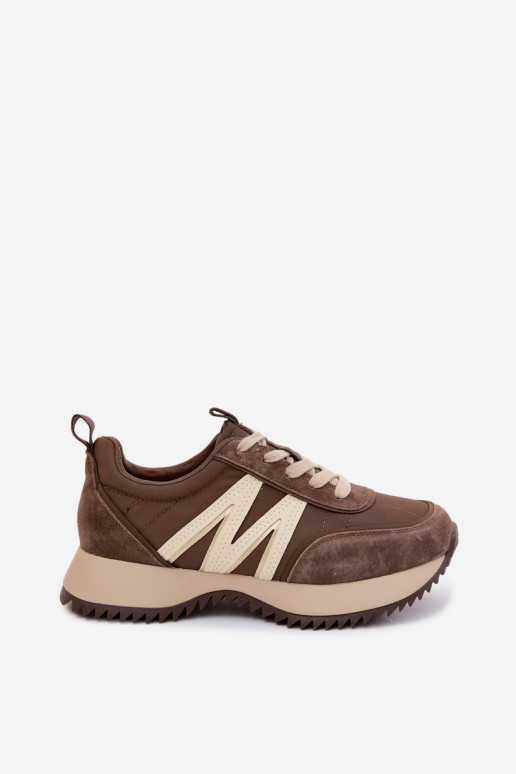Faux-Suede Sneaker mit Plattform Vinceza 41521 braun