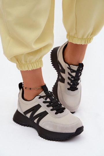 van suède Sneakers model schoenen Dames met platform Vinceza 41521 grijs