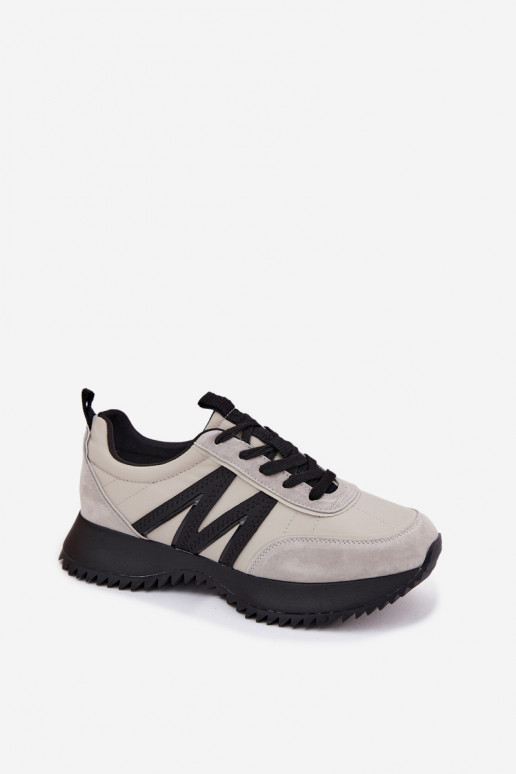 en daim Chaussures modèle baskets Féminin avec une plateforme Vinceza 41521 couleur grise