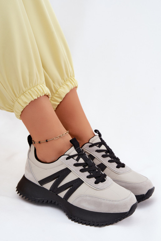 van suède Sneakers model schoenen Dames met platform Vinceza 41521 grijs