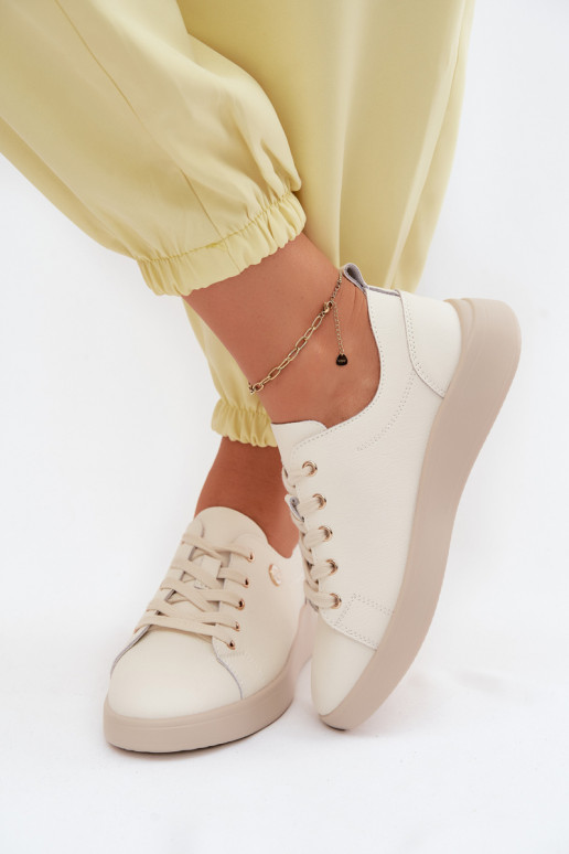 Leer schoenen Dames Vinceza 41508 ivoor