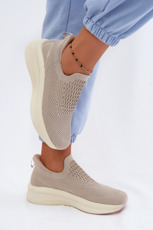 Persistent model Sneakers model schoenen Dames materiaal Kobbo 102424 beige