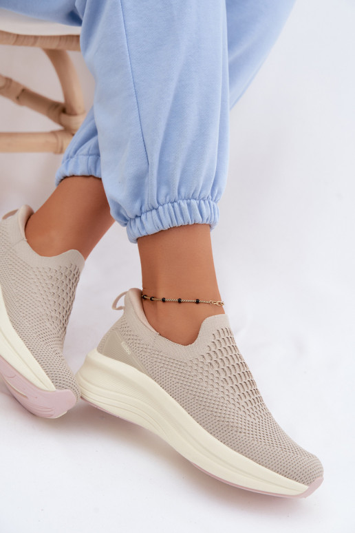 Un modèle convaincant Chaussures modèle baskets Féminin  Kobbo 102424 beige