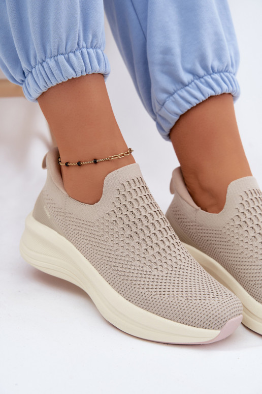 Persistent model Sneakers model schoenen Dames materiaal Kobbo 102424 beige