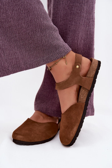 Peau Sandales femme en daimZakrytymi Palcami Il fautciejka H7365-02 marron