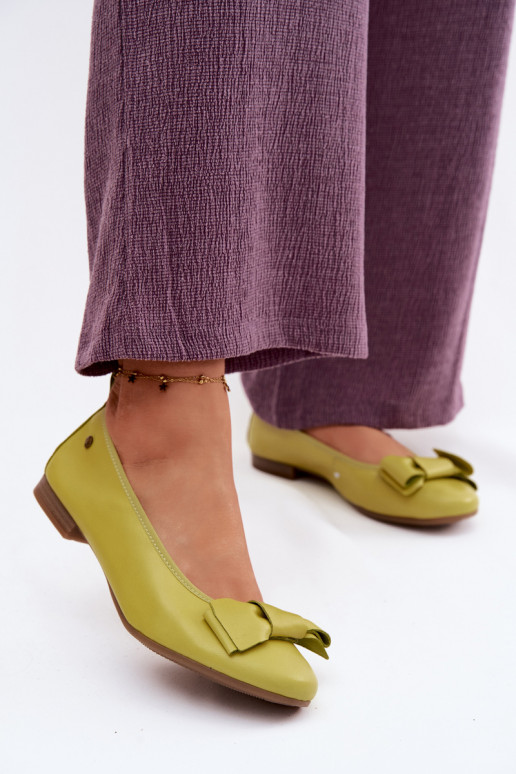 Ballerines avec des rubans Il fautciejka P6802-09 Calcaire