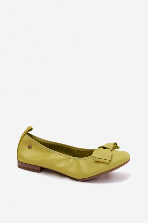 Ballerines avec nœuds en couleur citron vert