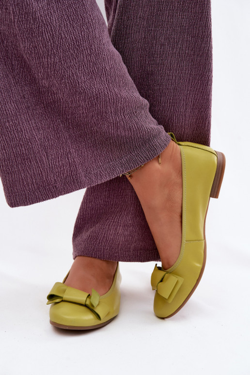 Ballerinas mit Bändern Es mussciejka P6802-09 Kalkstein